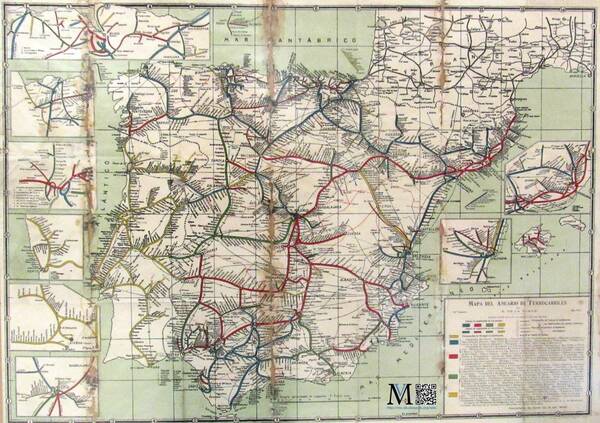 Mapa de lineas de ferrocarril 1914